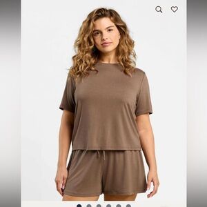 Nuuds mocha pajama short set